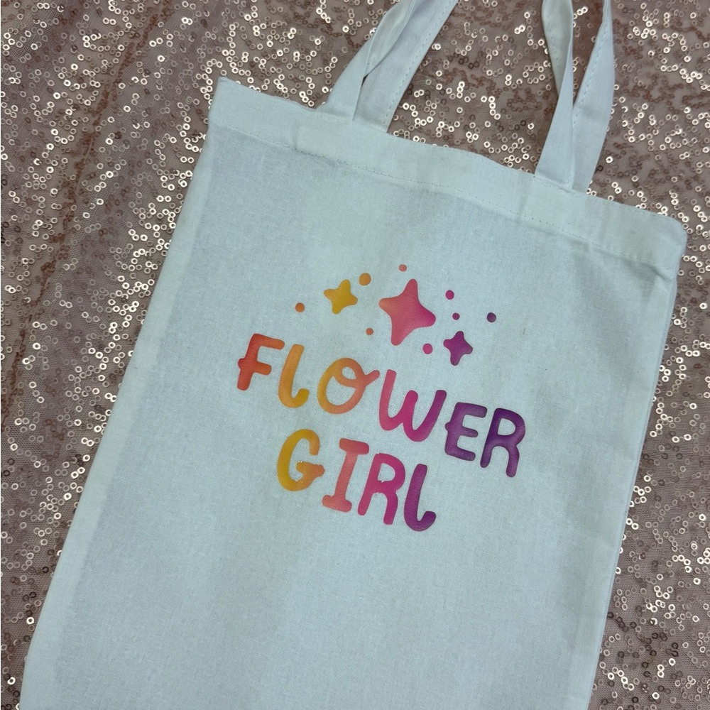 Flower Girl Tote Bag - White